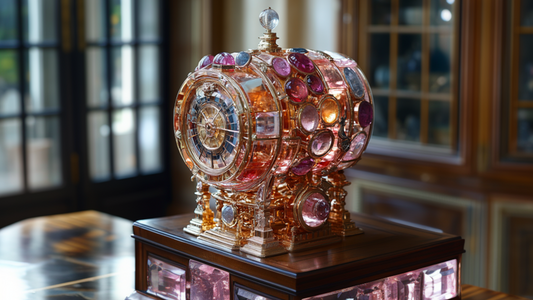 ai image of a fictional time machine made of gemstones