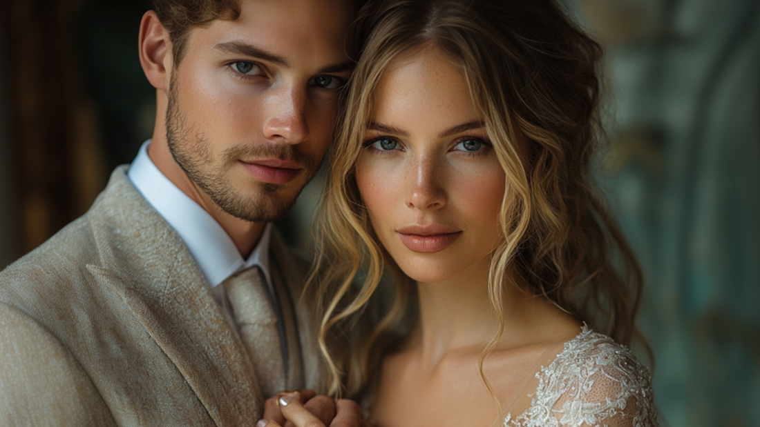 a young couple in a church getting married