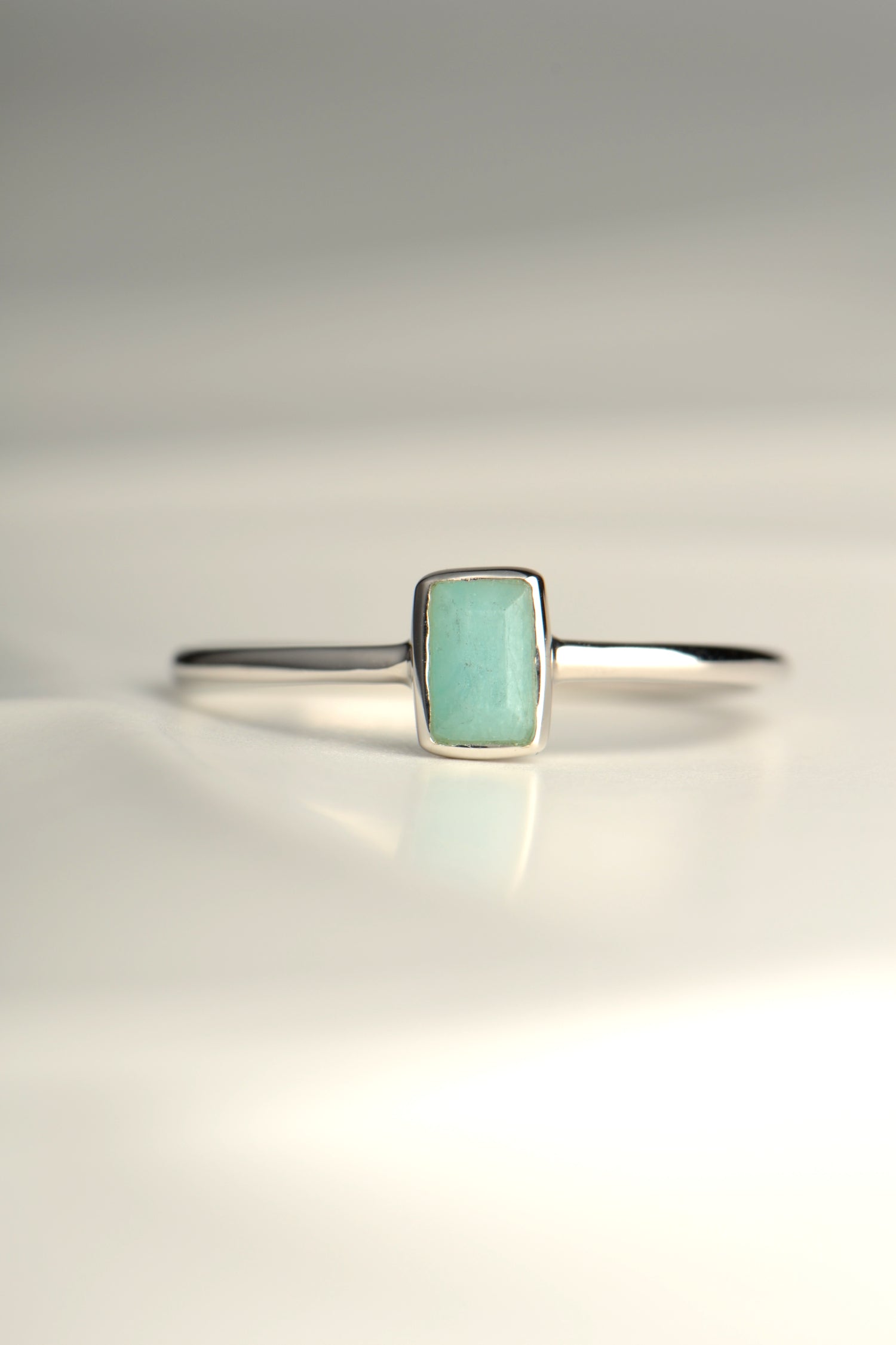 delicate amazonite silver ring that is a turquoise colour - Jorge Revilla