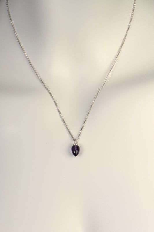 simple silver and amethyst designer necklace - Jorge Revilla