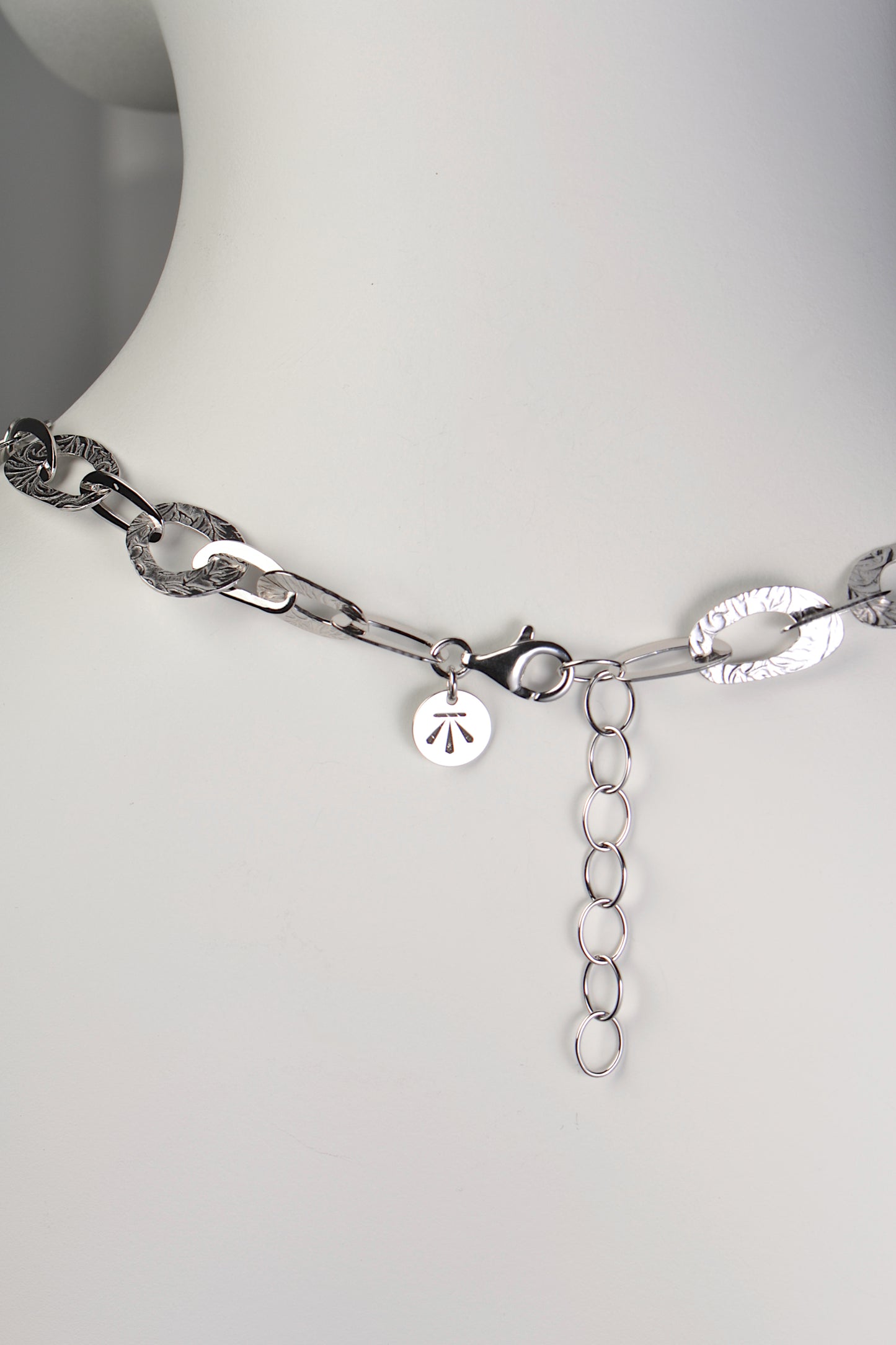 textured silver chain necklace with an adjustable length from Christine Sadler