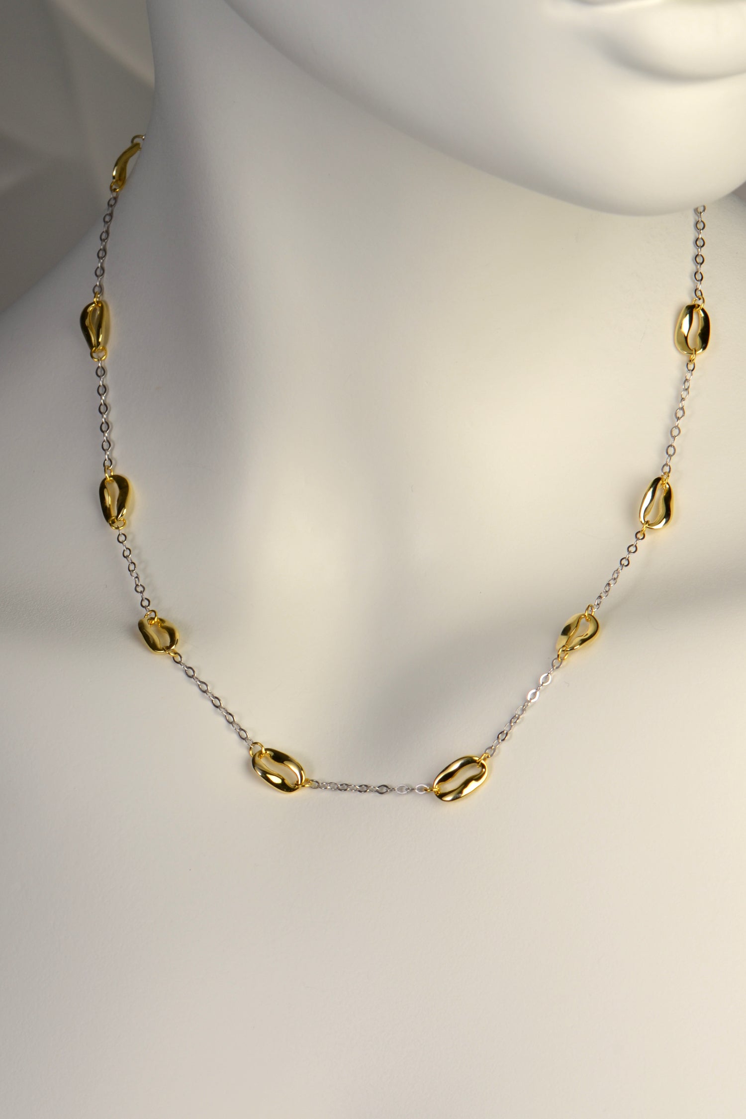 2 Contemporary Silver Tone top or Gold Tone Necklaces with Sparkling Crystals