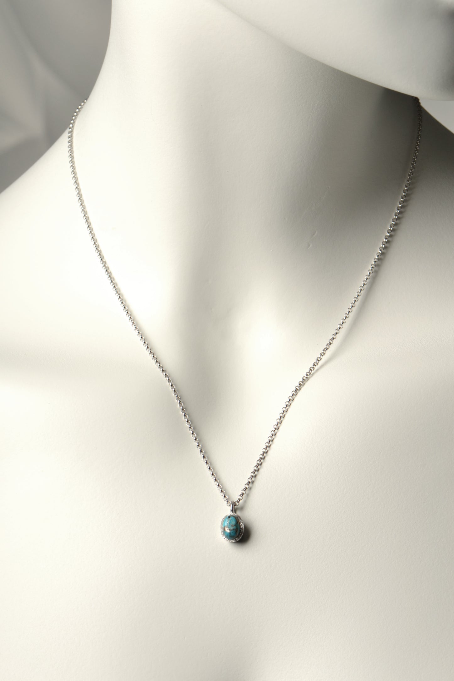 affordable designer silver birthstone necklace set with turquoise gemstone