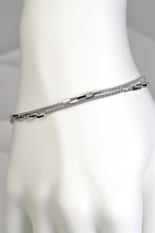 modern silver double link bracelet Christine Sadler