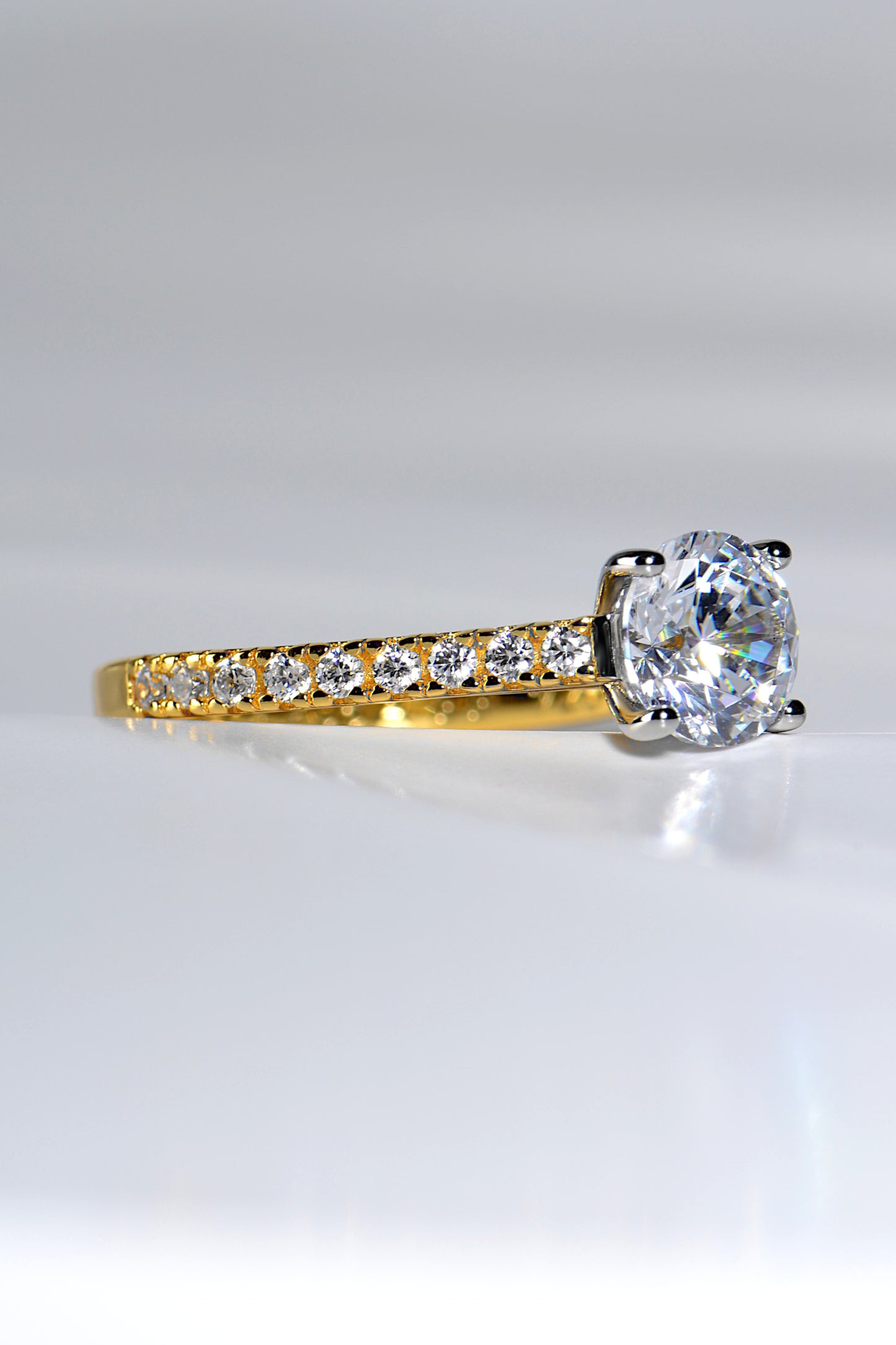 Gold And Platinum Diamond Engagement Ring