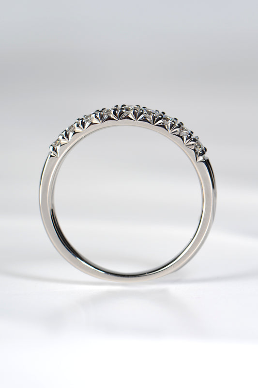 high quality fishtail diamond set platinum ring made in the UK