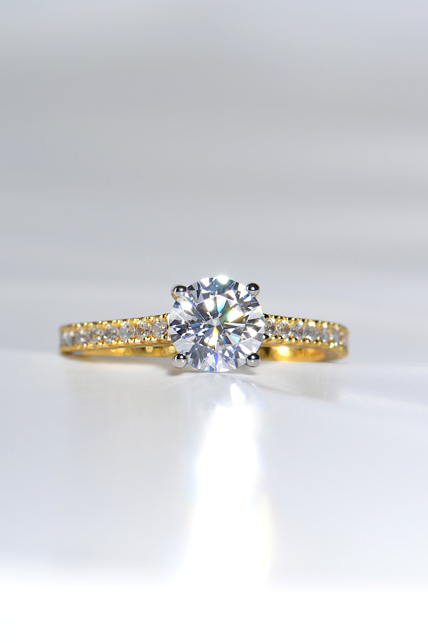 Gold And Platinum Diamond Engagement Ring