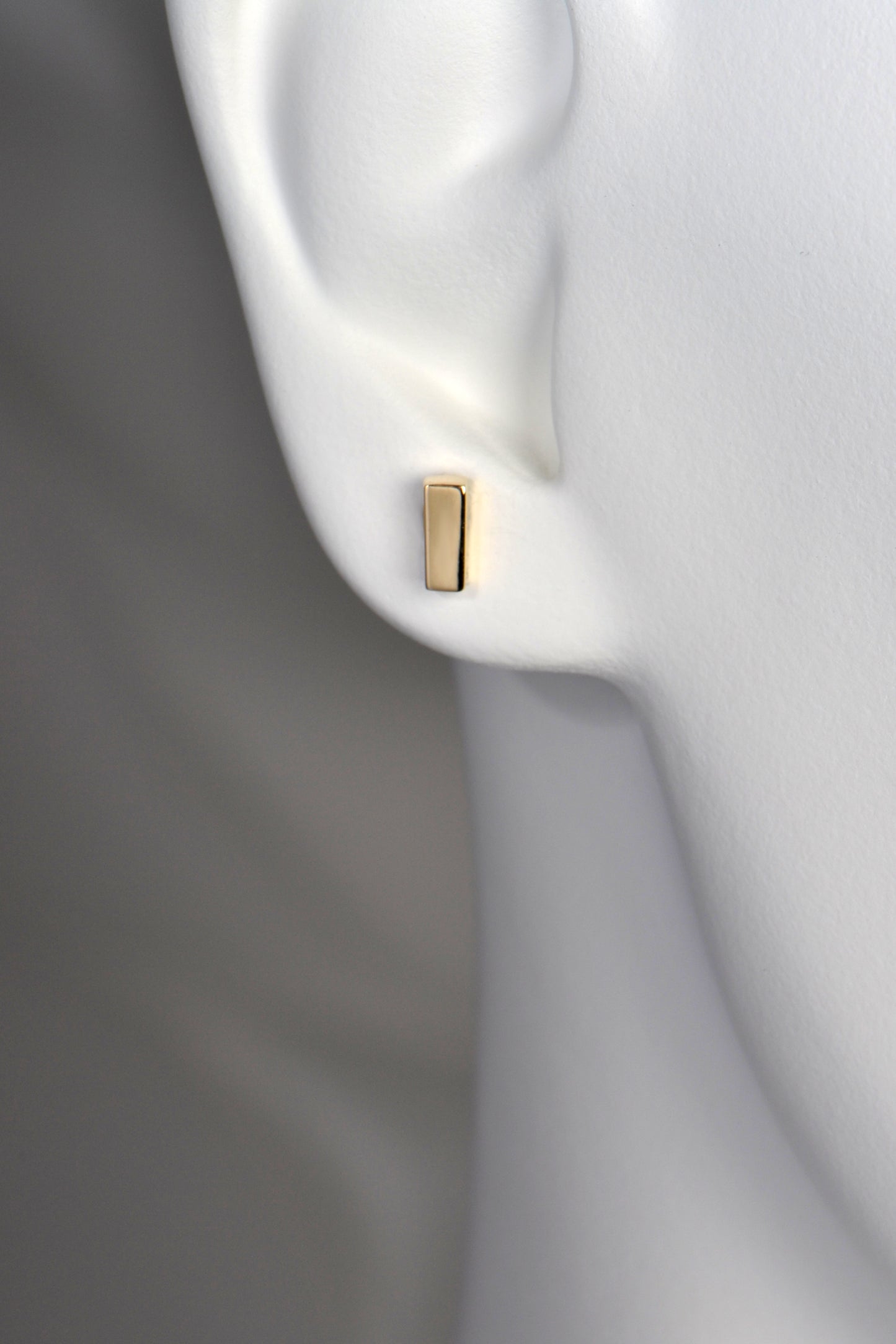 Petite Rectangular Yellow Gold Designer Earrings