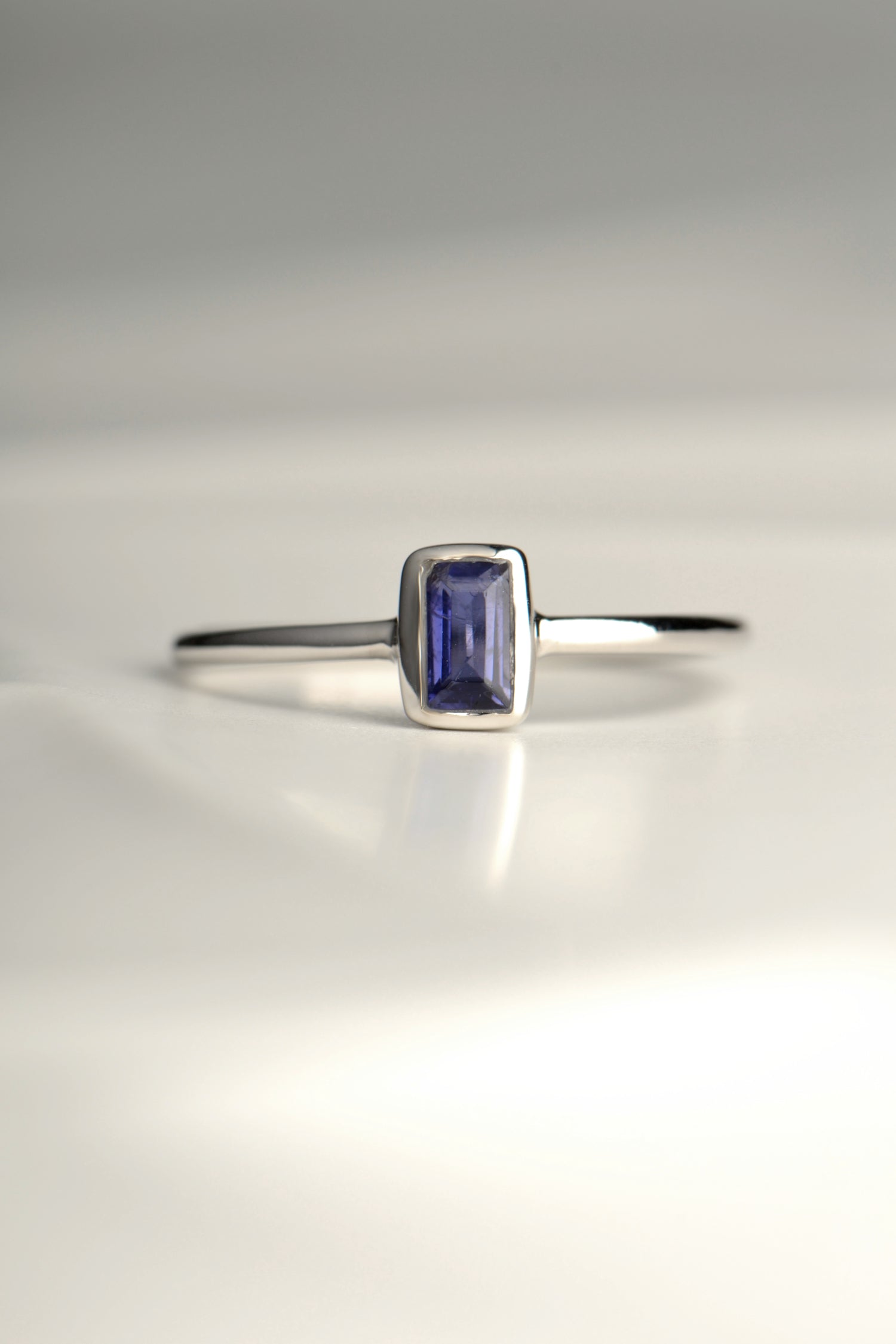 delicate designer iolite ring that can be stacked with other rings - Jorge Revilla