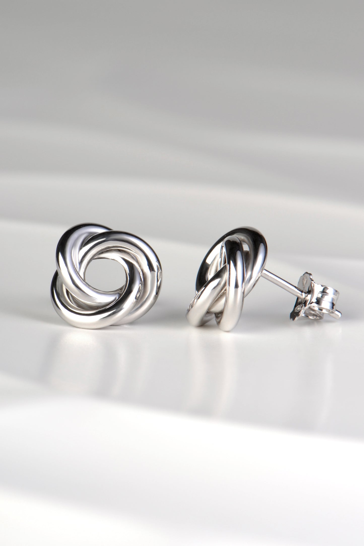 Small Silver Friendship Knot Stud Earrings