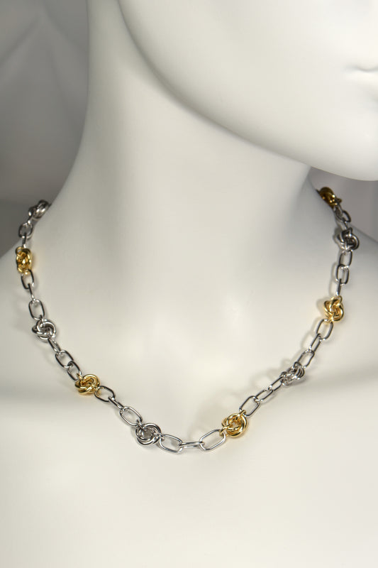 Friendship Knot Two Tone Necklace