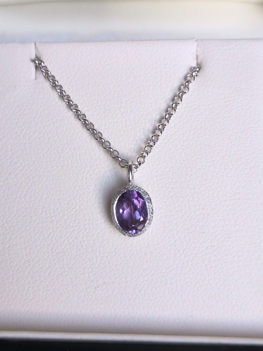 Designer Amethyst Birthstone Necklace For February