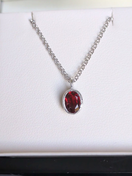 Designer Garnet Birthstone Necklace