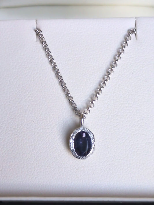 Designer Sapphire Silver Birthstone Necklace For September