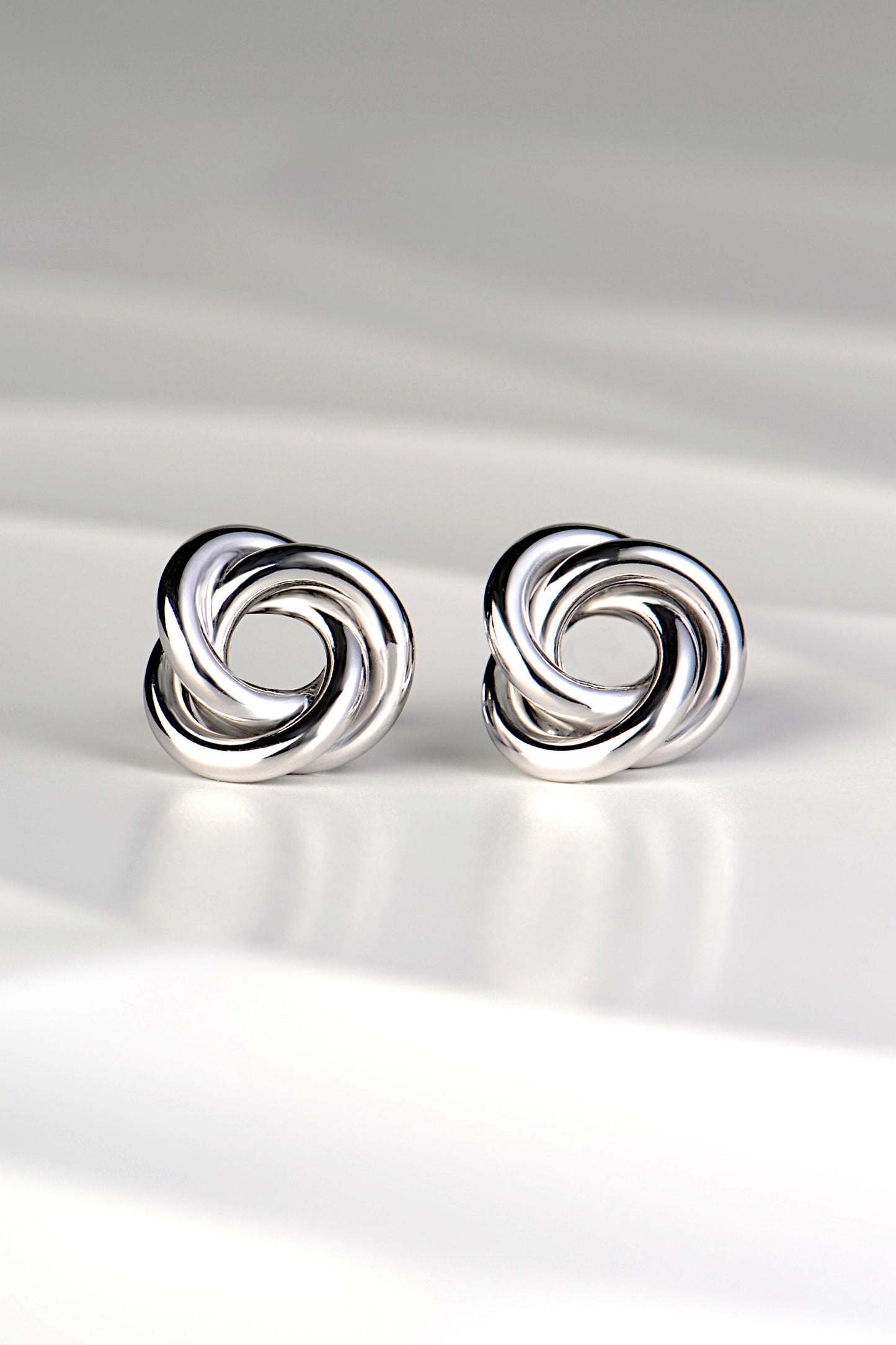 Small Silver Friendship Knot Stud Earrings