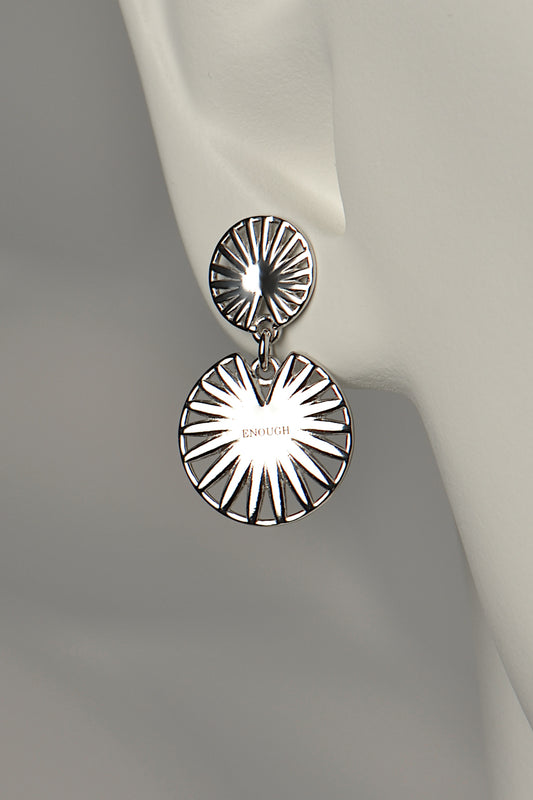 Silver Talisman Drop Earrings