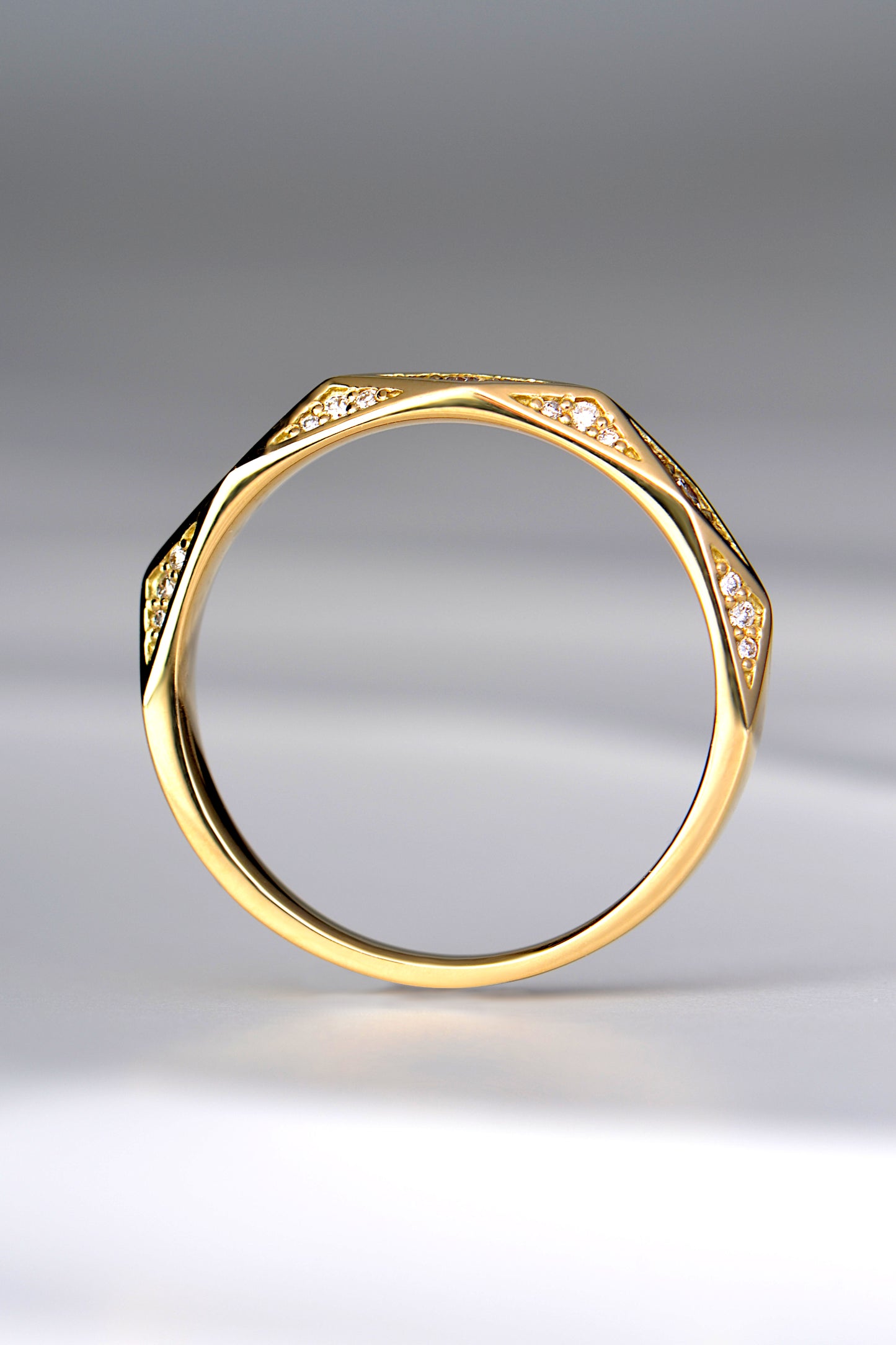 modern gold geometric diamond ring - Christine Sadler