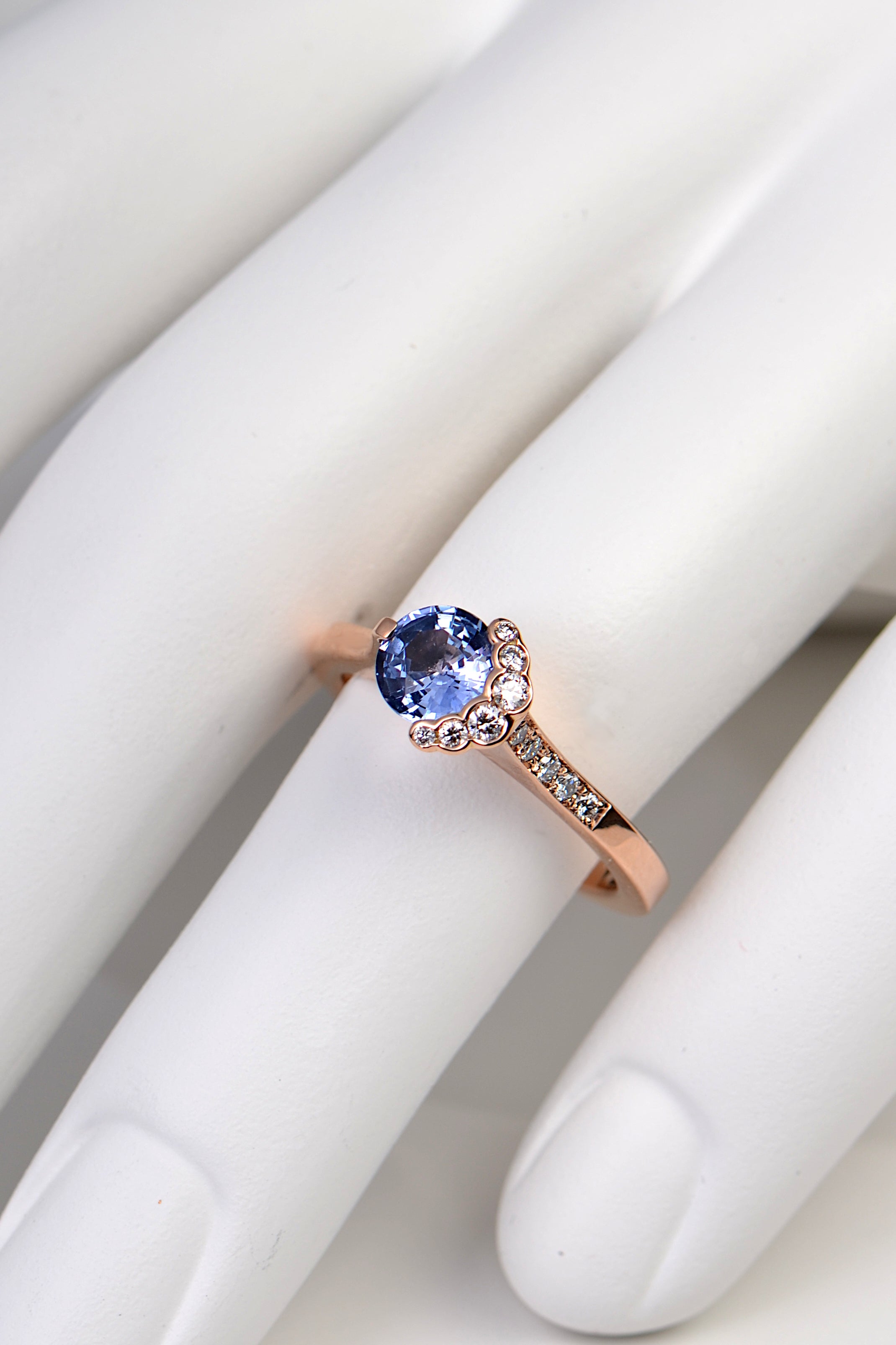 Rose gold and hot sale blue ring