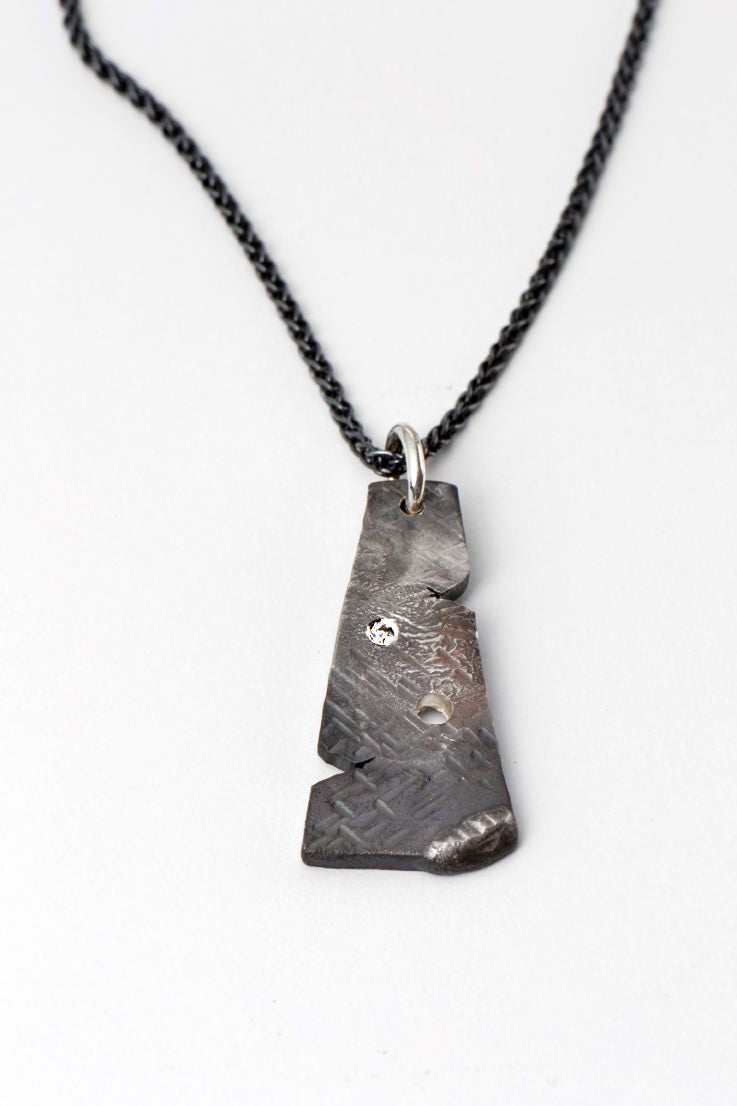 rustic handmade black silver necklace exclusively available from UK jewellery designer Christine Sadler, part of her Hero collection